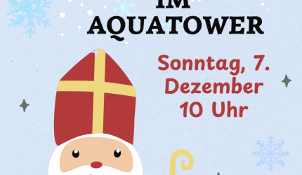 Nikolausflyer in festlichem Stil in Orange Beige Weiss